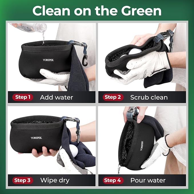 YOREPEK Golf Club Cleaner Bag Red Club Cleaner for Golf Bag Blue