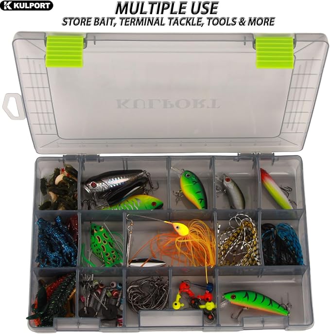 Tackle Boxes Plastic Storage Organizer Box with Removable Dividers,3600 Tackle Tray,Lure Box and Terminal Tackle Storage,4 Packs Tackle Trays-Grey