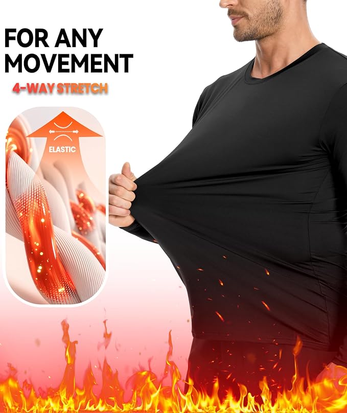 Men's 1, 3 or 5 Pack Performance Long Sleeve T-Shirts, UPF 50+ Sun Protection Shirts, Athletic Gym Workout Shirts for Running