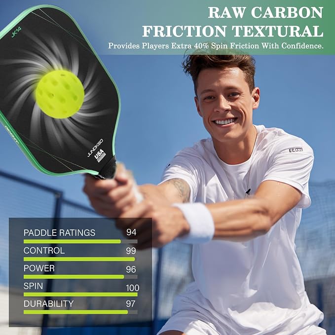 Pickleball Paddles Set of 2 - Composite Carbon Fiber Pickle Ball Paddle - USAPA Approved Pro Pickle Racket - Portable Outdoor Sports Equipment - Men's and Women's Training or Game Gift Set