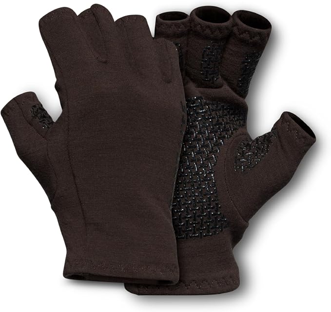 First Lite Rugged Wool Half Finger Glove | Merino Wool Fingerless Hunting Gloves for Men | Silicone Grip Palm for Shooting Dexterity
