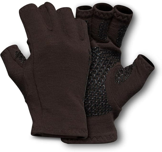 First Lite Rugged Wool Half Finger Glove | Merino Wool Fingerless Hunting Gloves for Men | Silicone Grip Palm for Shooting Dexterity