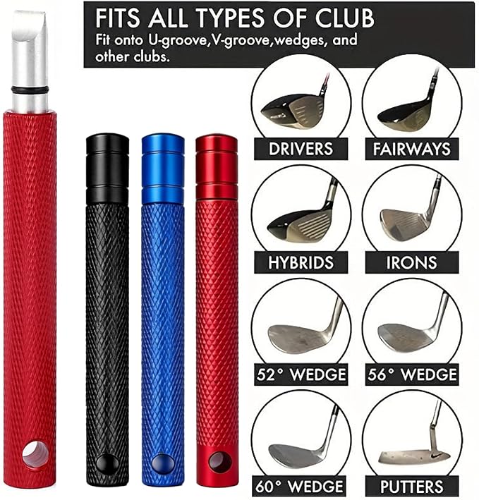 45 Pieces Golf Club Groove Sharpener Tool Set - 3 Color Groove Cleaner & Re-Grooving Kit For Wedges & Irons, Restores Spin For U/V Grooves, Golf Gifts/Gear/Gadgets/Stuff/Gear Accessories For Men