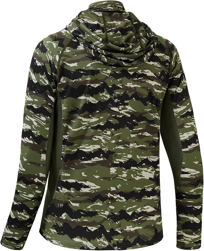 BASSDASH Men's UPF 50+ Camo Long Sleeve Hunting Fishing Hoodie Shirt