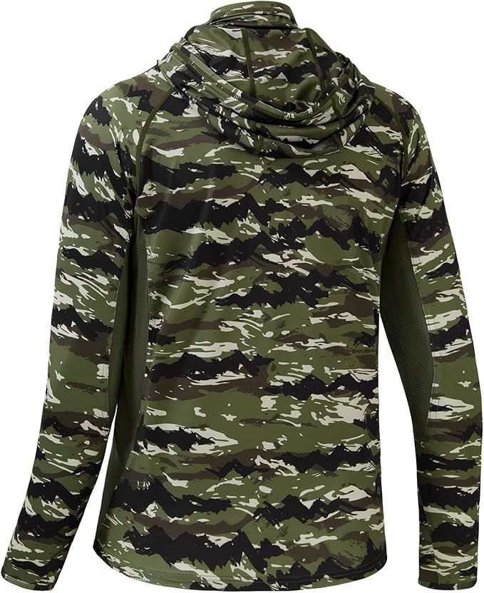BASSDASH Men's UPF 50+ Camo Long Sleeve Hunting Fishing Hoodie Shirt
