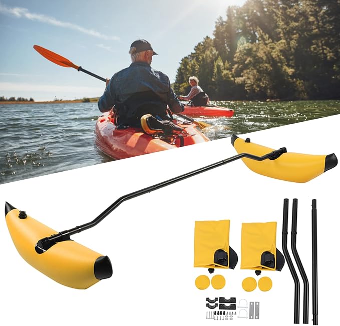 PVC Inflatable Kayak Outrigger Float Portable Higher Stability Balancing Canoe Outrigger Kit Balancing Boat Accessory