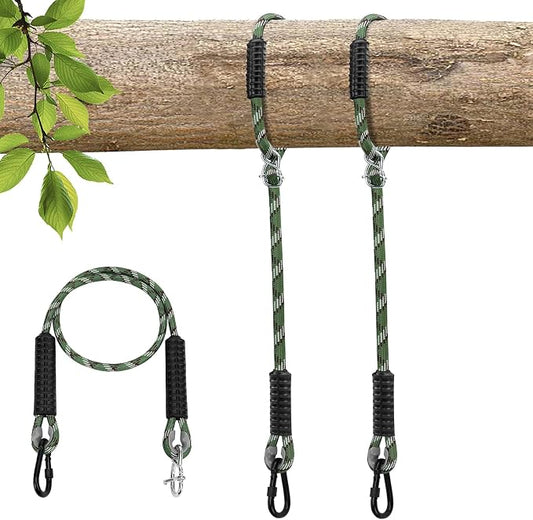 Heavy Duty Tree Swing Ropes Hammock, Adjustable Extendable Hanging Straps, Carabiners 1000lbs for All Swings Hammock Playground Set Accessories 7.25ft(87") of 2, Green