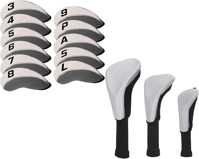 Craftsman Golf 11pcs/Set Neoprene Iron Headcover Set+3pcs/Set Driver Fairway Hybrids Headcover