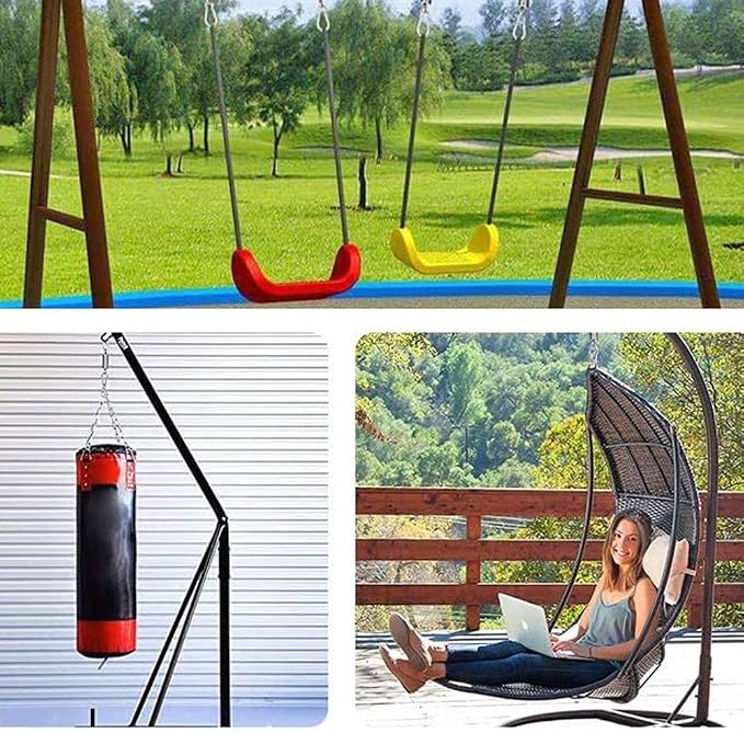 Swing Swivel, Heavy Duty 304 Stainless Steel Double Ended Hanging Eye Hook Hanger with Snap Hooks for Heavy Bag, Gym Equipment, Aerial Yoga, Hammock Chair, Outdoor Playground Swing Set