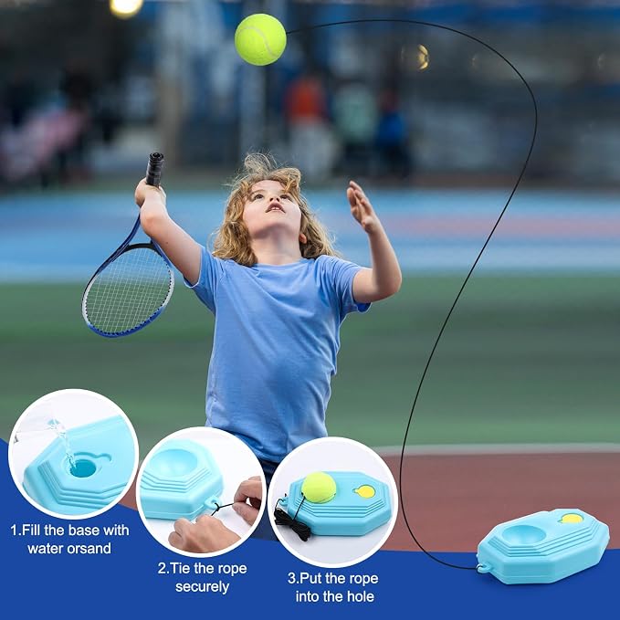 Kids Tennis Rackets Training Set - 7-in-1 Youth Tennis Racket Set, 2 pcs 19″ Rackets,1Tennis Trainer & 2Rebound Balls&1tennis Ball,Tennis Racquet Set for Beginners & Family Activities