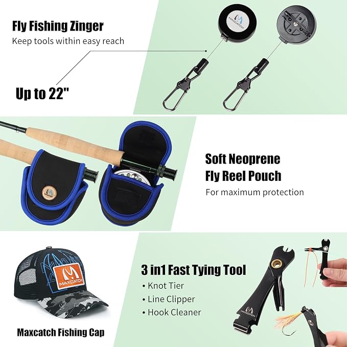 Maxcatch Ultra-Lite Fly Rod for Stream River Panfish/Trout Fishing 1/2/3 Weight and Combo Set Available