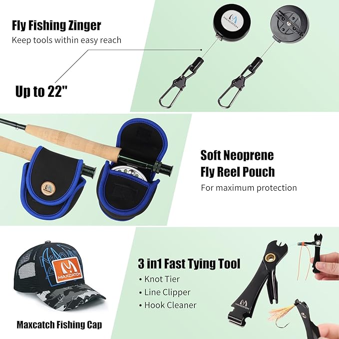 Maxcatch Ultra-Lite Fly Rod for Stream River Panfish/Trout Fishing 1/2/3 Weight and Combo Set Available