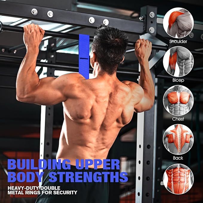 Ayombo Pull Up Assistance Bands, Resistance Bands for Pull Up Bar Workout, Adjustable Heavy Duty Pull Up Assist Equipment with 4 Assistance Bands, Home Gym Fitness Exercise Strength Training