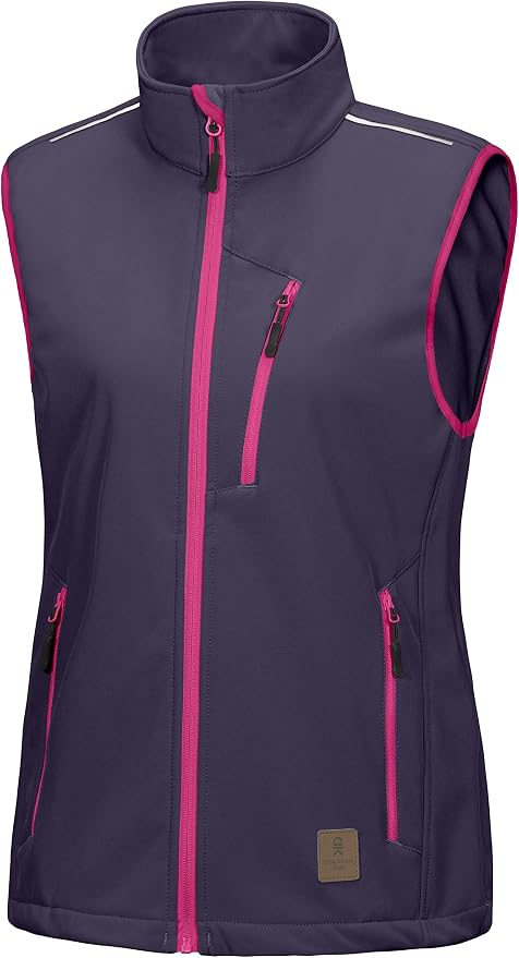 Little Donkey Andy Women's Fleece Lined Softshell Vest Lightweight Windproof Sleeveless Jacket for Hiking Outdoor Travel Golf