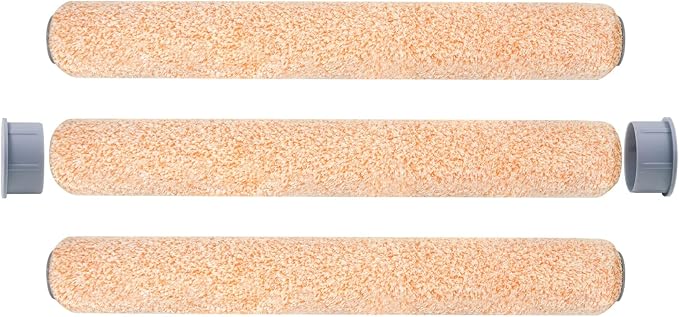ROLLINGDOG 18 Inch Paint Roller Covers - 3/8" Nap 18" Microfiber Paint Roller Sleeves for Smooth and Semi-Smooth Surfaces, Ceiling, Wall, Floor, Decks Painting (Pack of 3)