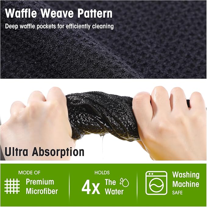 Batiyeer Magnetic Golf Towel Bulk 16" x 16" Microfiber Fabric Towels with Clip Waffle Absorbent Strength Magnet Golf Accessories Ball Cleaner for Carts Men