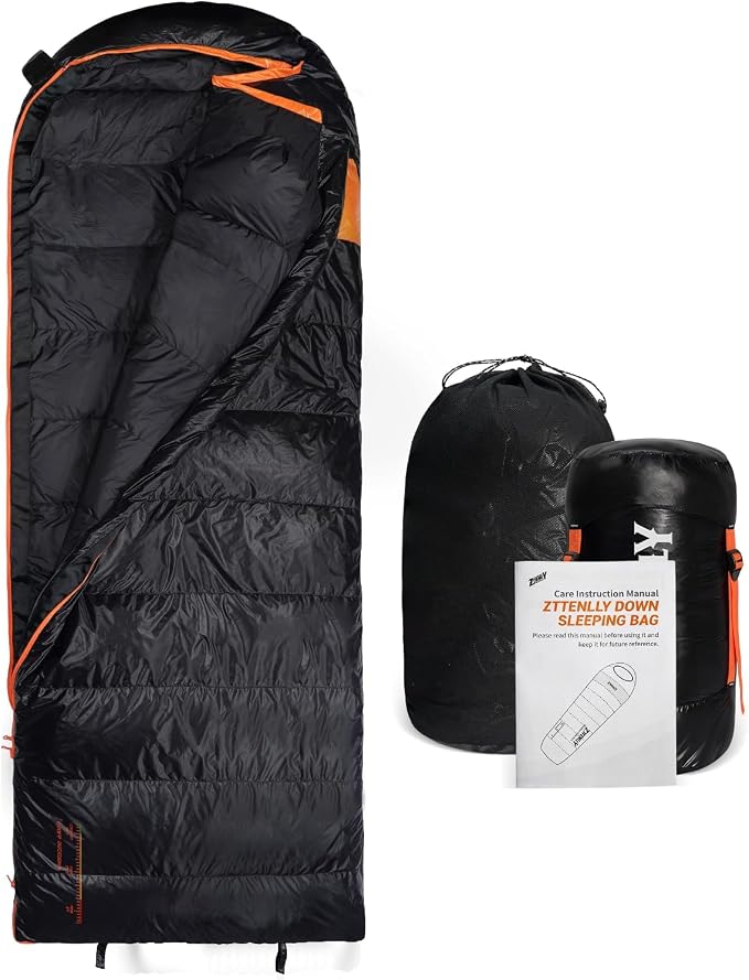 Ultimate 4-Season Down Sleeping Bag for Adults - Lightweight & Compact, 550/600 FP, 0°F to 30°F for Backpacking, Camping & Hiking