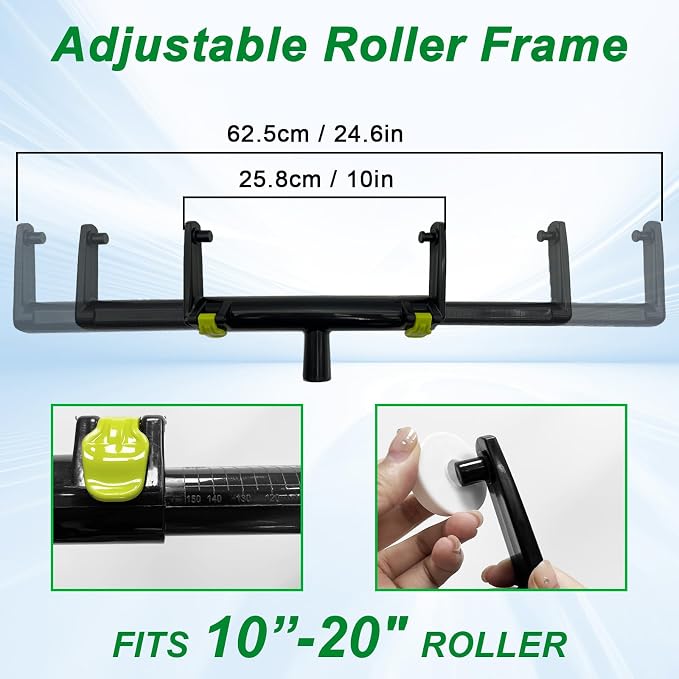 18-inch Paint Roller Kit, 7 Rollers + 24-inch Paint Roller Tray, 18 "Ultra-fine Fiber Paint Rollers, Paint Extension Rods, Suitable for DIY Interior and Exterior Walls, Rooms
