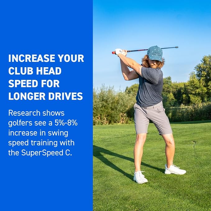 SuperSpeed Golf Counterweight Speed Stick | Proven by Padraig Harrington | Increase Club Head Speed and Improve Lag | One Club with App Instructional Protocols