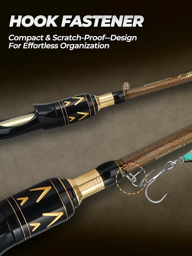 Jenseits Carbon Fiber Fishing Rod Series (6-12 Ft), Spinning & Casting Rods with Stainless Steel Ceramic Guides, Fast Action Fishing Pole for Bass, Trout, Walleye & Surf Fishing