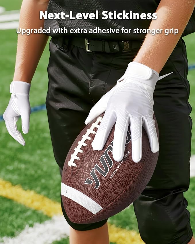 RIGWARL Football Gloves Adult Men, Youth Kids Football Gloves with Super Sticky Grip, Receiver Glove Adult Youth Kids Best Gift for Father‘s Day
