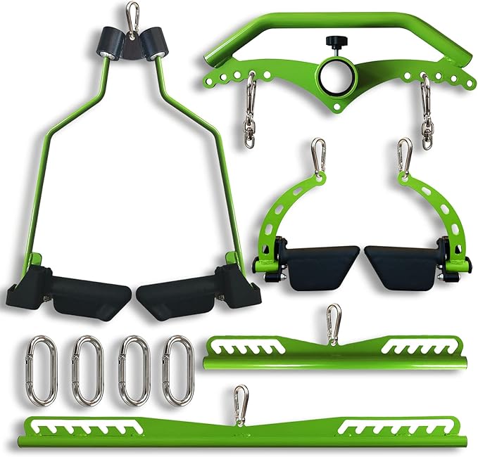 Adjustable Lat Pull down Bar, Cable Machine Attachments for Gym, Home Gym Fitness T-bar Row Pulldown Attachments, Lat Pull Down Machine Wide Grip Neutral Grip Handle