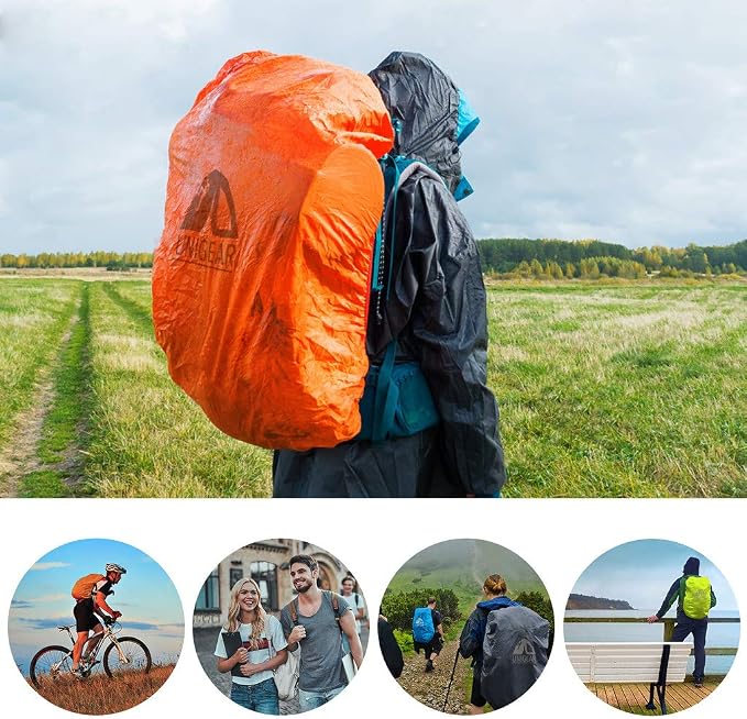 Unigear Backpack Rain Cover Waterproof Rating 5000mm Ultraportable and Durable with 2 Anti-Slip Buckle Strap, Integrated Carry Pouch Design (Blue, XX-Large)
