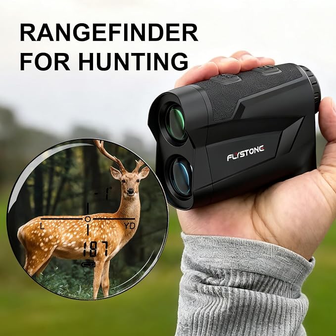 Precision Laser Rangefinder for Golf & Hunting, 800/1000/1300 m Range, 6X Magnification, Flagstick Locking with Flash Prompt, Slope Compensation & Angle Measurement, 0.3s Fast Measurement