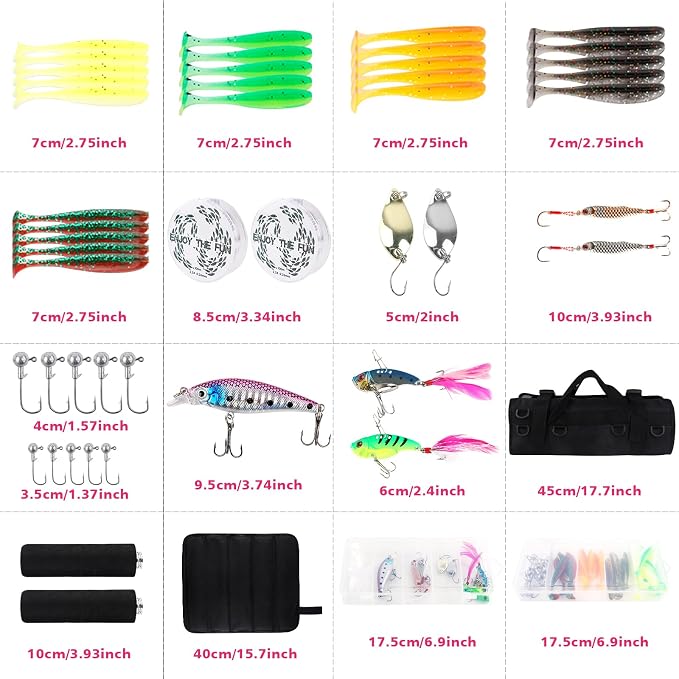 2PCS Telescopic Fishing Rods and Reels Combo Set Portable Fishing Pole | Spinning Reel Lures Accessories with Storage Bag Saltwater Freshwater Fishing Pole Combo Fishermen Gift