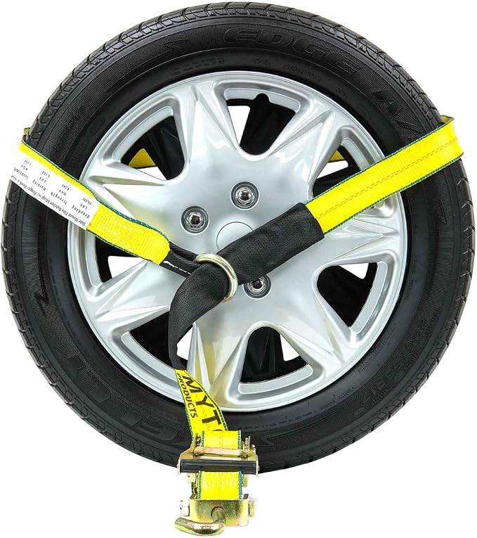 Mytee Products 2" x10' Lasso Ratchet Strap with J Finger Hook Wheel Net Auto Tow Towing Car Hauler Down
