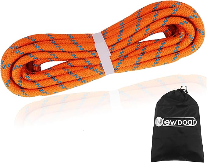 NewDoar 8mm Climbing Accessory Cord High Strength Rope Equipment for Mountain Climb, Fire Rescue Escape, Outdoor Survival, Camping (Polyester 20ft)