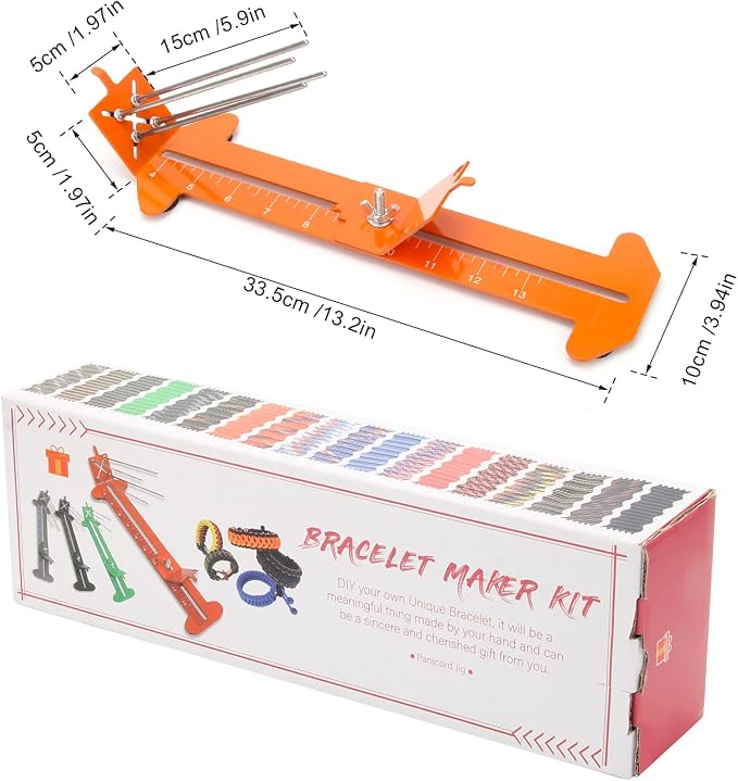 Catcan 2 in 1 Paracord Bracelet Making Kit, Paracord Jigs and Tools, Adjustable Length DIY Craft Monkey Fist Jig Tools 4" to 13" with Free Cord and Buckles