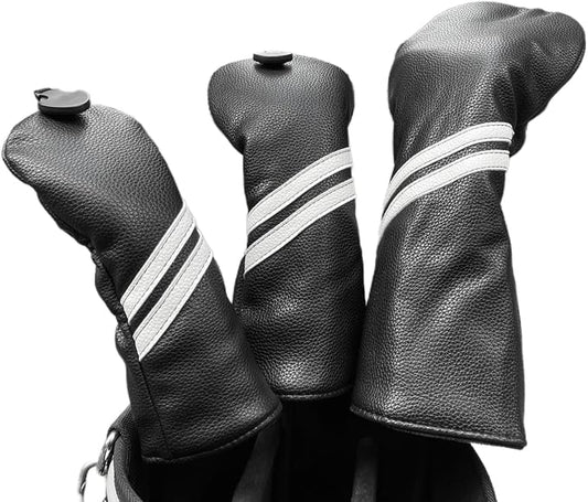 Golf Club Covers Headcovers Set for Driver and Woods Soft Faux Leather Golf Accessories for Men Women Golfer Gifts Set Golf Club Protective Case 1 3 5 H or Set for 1 3 5 Woods
