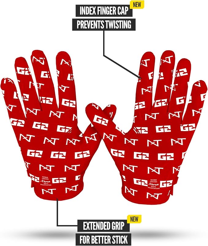 Nxtrnd G2 Pro Football Gloves, Men's Ultra Sticky Elite Receiver Gloves