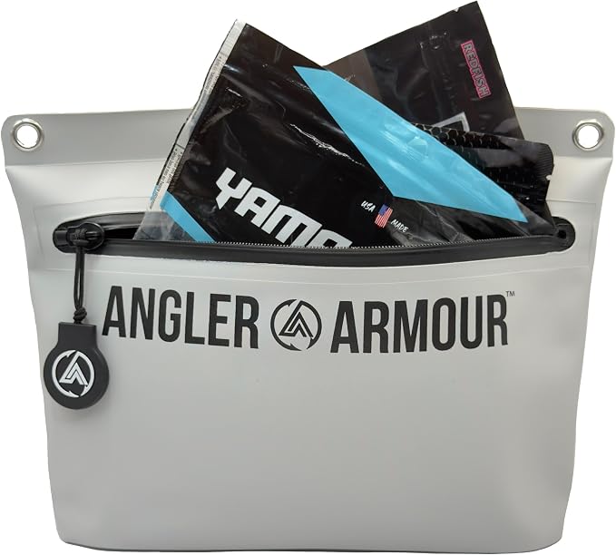 Angler Armour Waterproof Fishing Dry Bag, Fully Submersible Fishing Dry Bags, Heavy Duty Waterproof Gear Storage for Wade Fishing, Kayak, Boat, Jet Ski, Beach & Watersports (Grey, Small 2L)