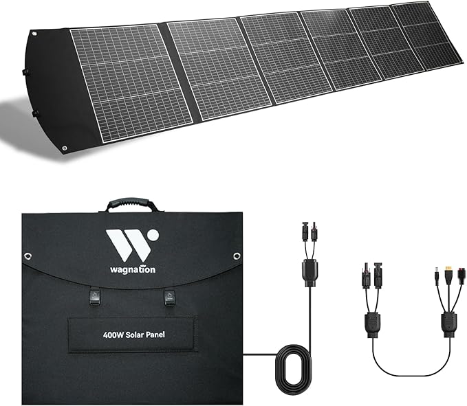 400W Portable Solar Panel for Most Power Stations, Foldable & Lightweight Solar Suitcase with Kickstands, 40V MC4 & Multi-Output for Solar Generators, RVs, Camping, and Outdoor Use