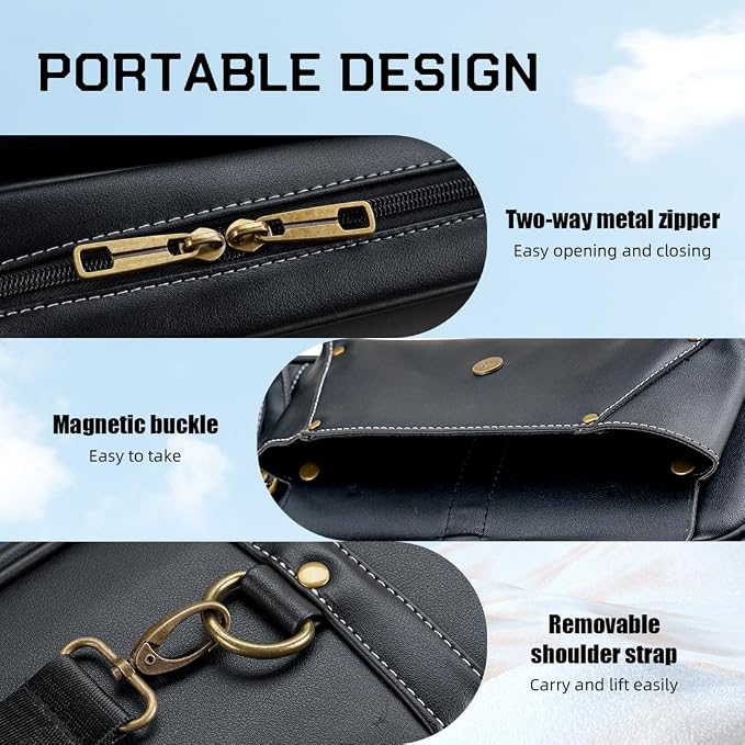 KONLLEN 2x4 Hard Pool Cue Case – Professional Billiards Cue Case for 2 Butts & 4 Shafts, Durable Hard Shell Cue Bag with Adjustable Shoulder Strap, Large Storage Pockets