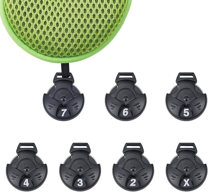 Andux 4pcs Long Neck Golf Hybrid Club Head Covers Dial No. Tag CTMT-02 | Mesh Breathable material | all the Same Size | Coloured Piping | Pull-On Closure