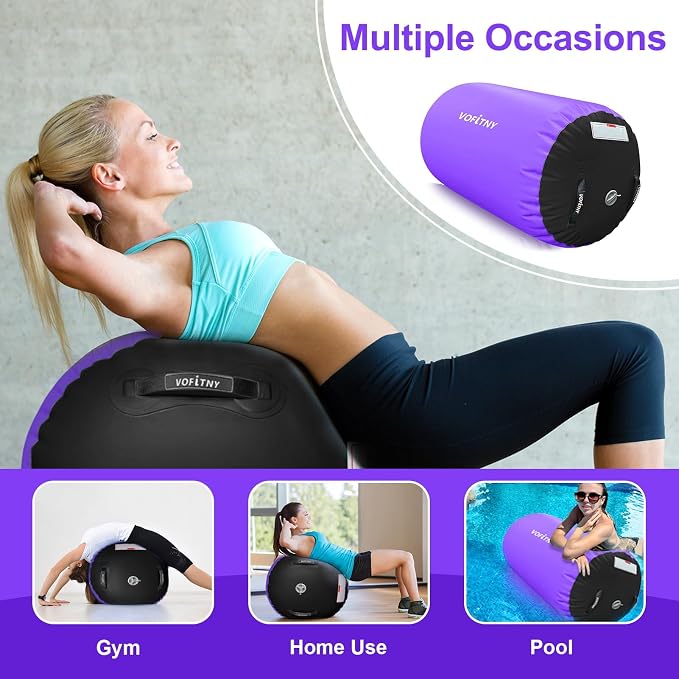 VOFiTNY Gymnastics Air Barrel Tumbling Octagon Mat Back-bend Trainer 600W Electric Air Pump for Inflatables
