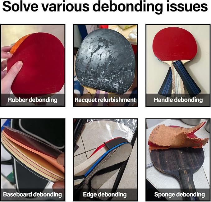 Table Tennis Glue, Perfect for Assembling Table Tennis Ping Pong Paddle, Comes with 8 Sponges to Easily Replace Table Tennis Rubber