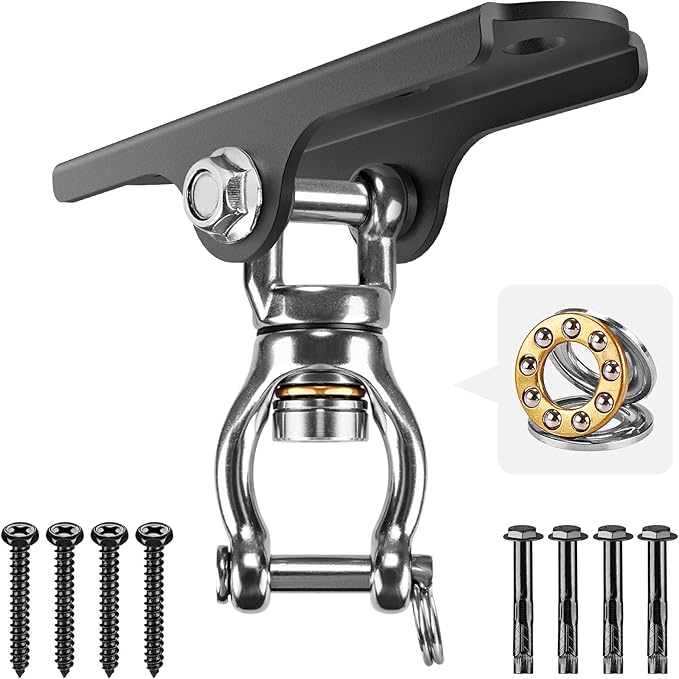BeneLabel 360° Swivel Ceiling Swing Hanger with Bearing Ceiling Swing Mount Stainless Steel Hanging Chair Mount Swings Hardware for Hammock Chairs, Porch Swings, Aerial Silks, Gymnast Ring, Heavy Bag
