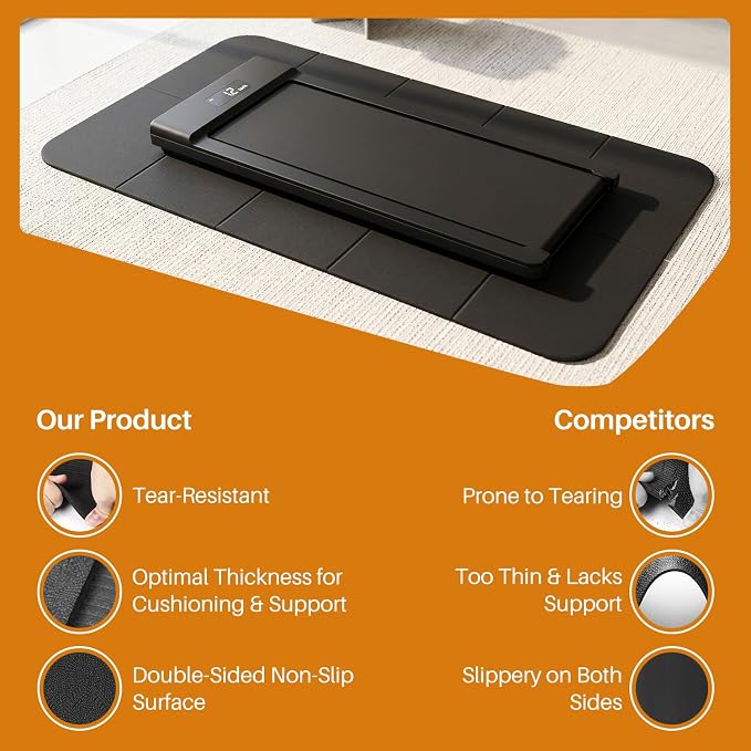 Walking Pad Mat for Carpet,6mm Thick,Bike Mat Compatible with Peloton Bike,Elliptical,Treadmill Mat,Under Exercise Bike Trainer Pad for Indoor Stationary Spin Bike Gym Equipment Hardwood Floor Carpet