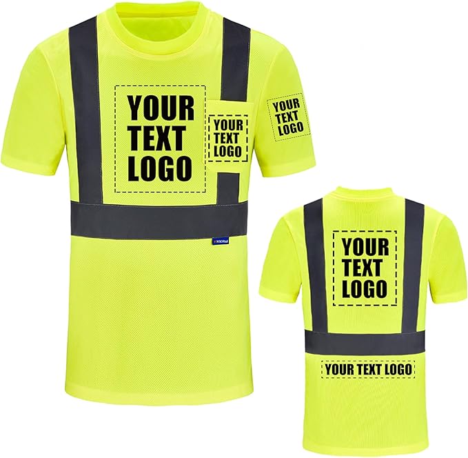 A-SAFETY Safety Shirt,High Visibility Work T Shirt Long Short Sleeve Class 3 (XS-6XL)