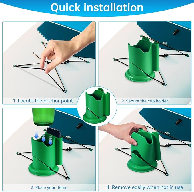 Paddle Board Cup Holder, Kayak Cup Holder 2-in-1 Drink & Phone Holder, Paddleboard and Kayak Accessories for SUP, Kayaking, Fishing, Yoga, or Surfing Adventures(Green)