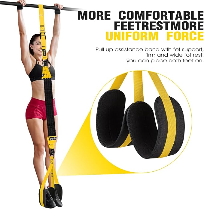 Ayombo Pull Up Assistance Bands, Resistance Bands for Pull Up Bar Workout, Adjustable Heavy Duty Pull Up Assist Equipment with 4 Assistance Bands, Home Gym Fitness Exercise Strength Training