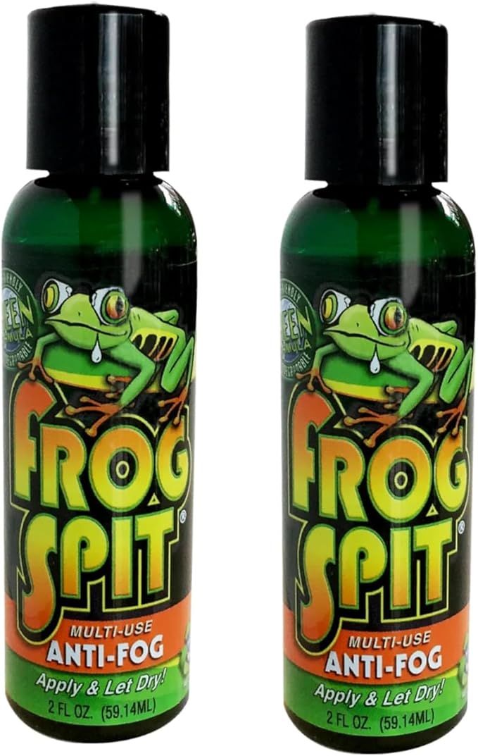 Frog Spit Anti-Fog Concentrate - 2 oz. Bottle of Anti-Fog Solution, 2 Pack - Anti Fog for Glasses, Goggles, Face Masks, Helmet Face Shields