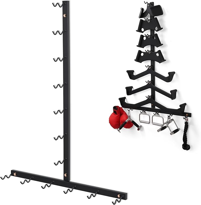Cable Attachment Storage Rack, LAT Pulldown Bar Holder, Home Gym Organizer for Cable Handles and Attachments