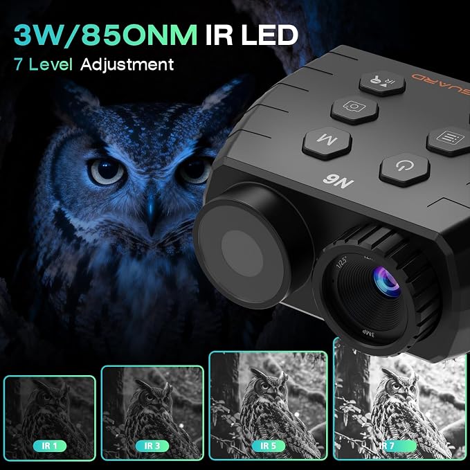 Night Vision Goggles, Infrared Night Vision Binoculars for Adults, 3" HD Screen &16GB Card for Hunting, Wildlife Observation, Security,Binoculars can Save Photo and Video