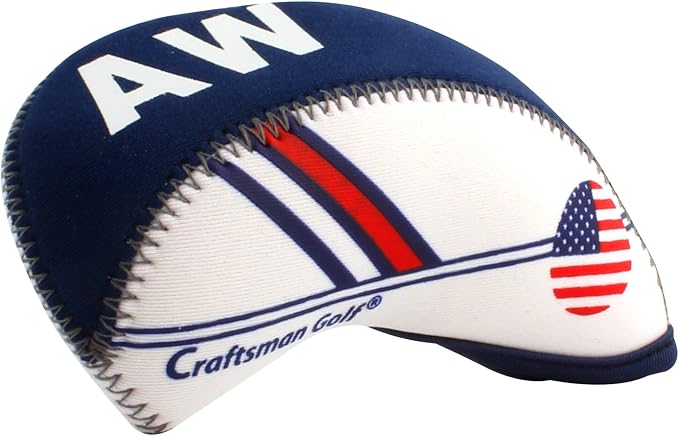 Craftsman Golf US Flag Neoprene Golf Club Head Cover Wedge Iron Protective Headcover for Callaway, Ping, Taylormade, Cobra, Etc.
