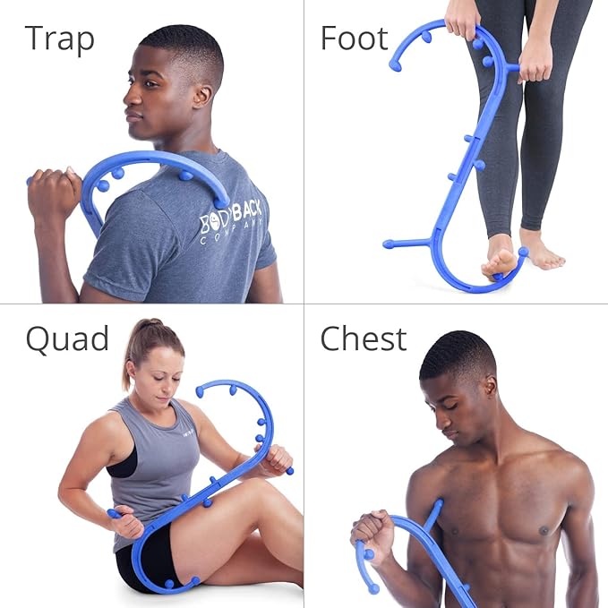 Body Back Buddy Classic USA Made FSA Eligible Handheld Full Body Massage Cane Trigger Point Massage Tool for Deep Tissue Pain Relief - Dual Massage Hooks for Back, Shoulder, Neck. Manual Back Massager